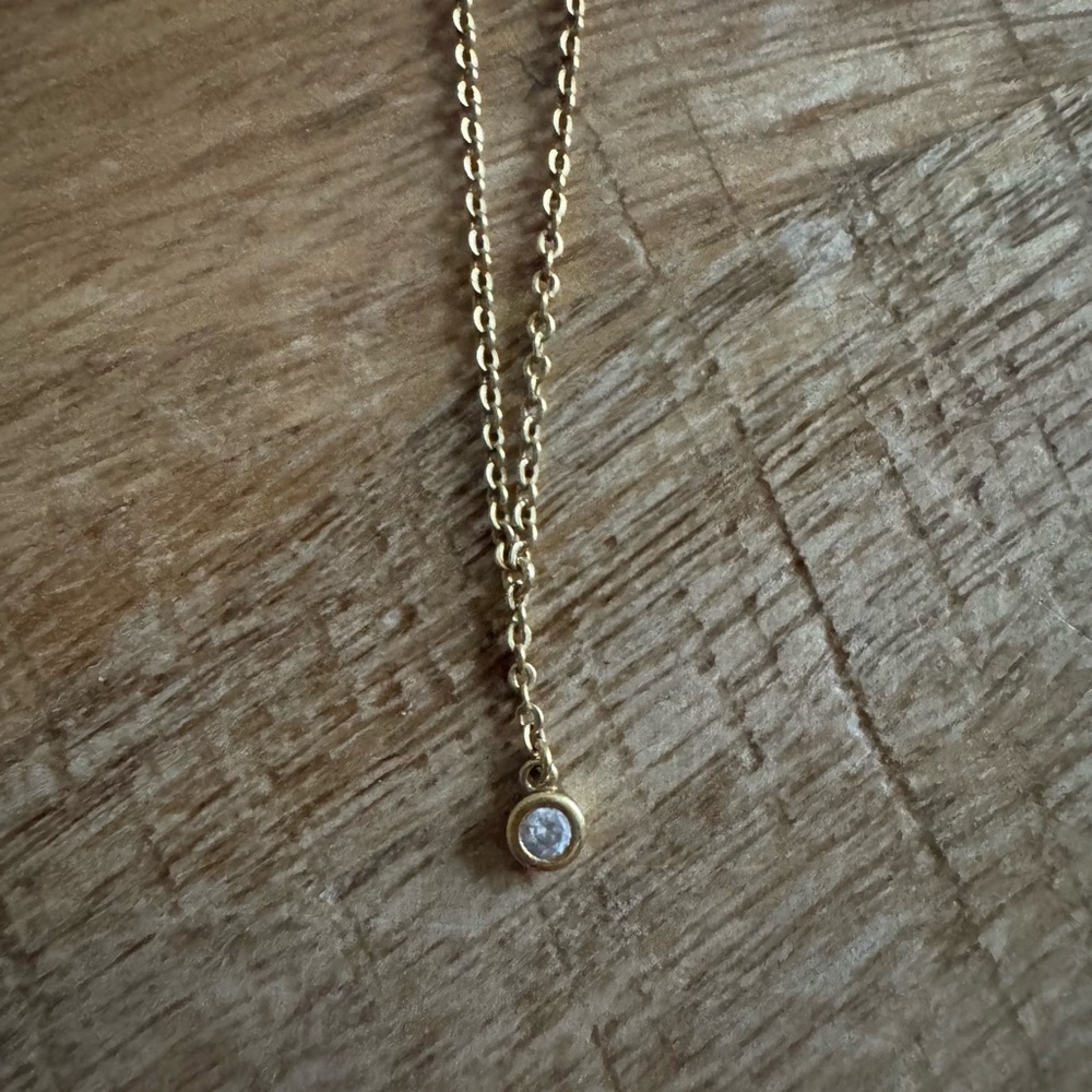 Madewell Demi-Fine Bezel Set Lariat Necklace